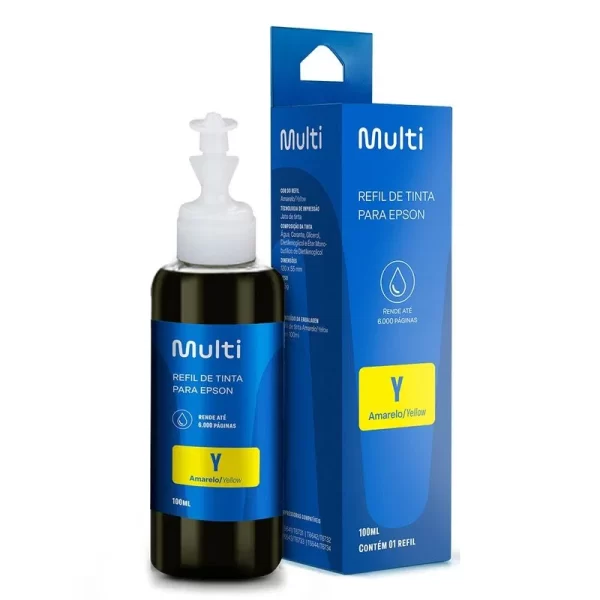 Refil de Tinta Para Impressoras Epson T664 100ml Amarelo - RF008