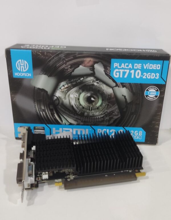 Placa de Vídeo HOOPSON, NVIDIA GeForce GT 710, 2GB, GDDR3, 64 Bits