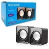 Caixas de Som 2.0 3w Rms Alimentação Usb Conexão P2 Controle de Volume Som Estéreo Preto - SP144